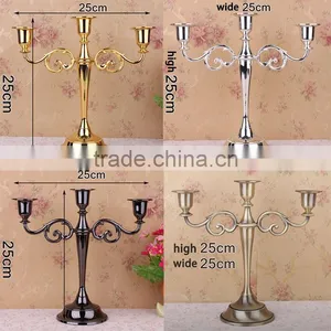 Free Shipping Metal Candle Holder Equisite European 3-arm for Wedding Decoration Candlestick Romantic Dinner Candle Holders thumbnail-5