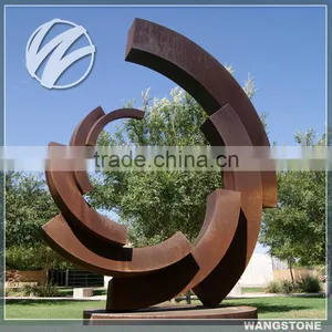 Permanent Art Weathering Steel Quarter Ring Sculpture for Public Art thumbnail-1