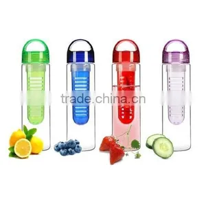 Tritan Plastic BPA Free Fruit Infuser Water Bottle Round Hander 700ml thumbnail-2
