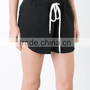 Women Fashion Wholesale Custom Black Cotton Canvas Mini Shorts Pants Guangzhou Apparel Clothing China Manufacturer Hot Shorts thumbnail-2