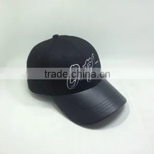 Leather Embroidery And Brim Dad Hat, Embossed Buckle , Hang Tag , Cap thumbnail-5