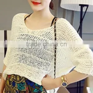 New Fashion Stripes Ladies Winter Turtleneck Knitted Sweater, Korean Female T-shirt Sweater Shirt Pierced thumbnail-1