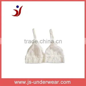 Women Lingerie White Lace Soft Bra,Wholesale Underwear Fashion Wireless Bra,Style JS-172,OEM Service thumbnail-1