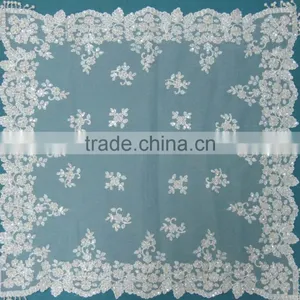 Fashionable Mesh Embroidery Sequin Lace Table Cloth for Wedding thumbnail-1