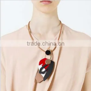 2016 Big Brand Women Costume Necklace Arcylic Pendant Jewelry thumbnail-1
