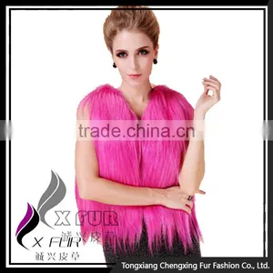 CX-G-B-199B Long Hair 2016 New Genuine Goat Fur Vest thumbnail-6