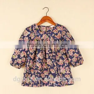 2016 Hot Wholesale Frozen Frocks Decorated With Flowers Beautiful Winter Dress for Girls thumbnail-3