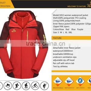 Women Outwear Sport Waterproof Breathable 3 in 1 Outdoor Jacket thumbnail-6