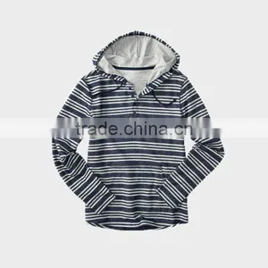100% Cotton Men's Stripe Polo Shirt For Autumn thumbnail-1