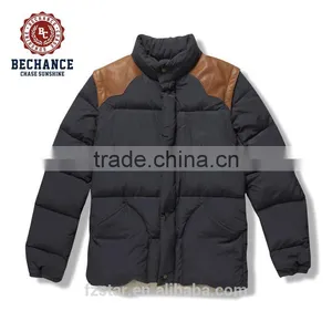 UK Men's Casual Style Hooded Splicing Down Jacket L1521 thumbnail-1
