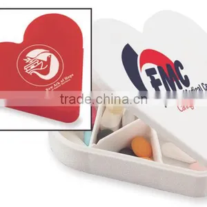 USA Made Heart Pill Box - Exclusive Heart Design With Seven Pill Compartments and Comes With Your Logo thumbnail-2