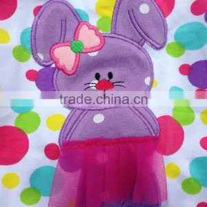 2015 New Baby Girls Kids Color Dots Bunny Easter Dress With Necklace and Headband Set thumbnail-4