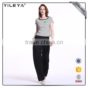 ODM Services T-shirt Custom,women Short Sleeve Stripe T-shirt thumbnail-1
