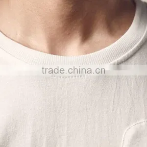 Cheap Bulk Custom Plain Thin White T-shirts With Pocket thumbnail-3