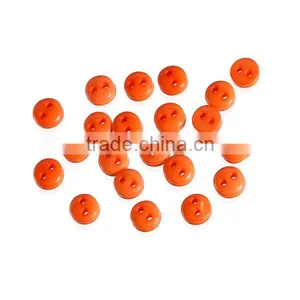 Resin Sewing Buttons Scrapbooking 2 Holes Round Orange-red 6mm Dia thumbnail-1