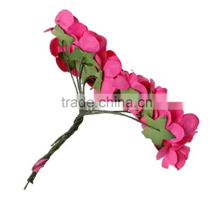 Cheap 8.0cm Home Wedding Party Decor Fuchsia Paper Artificial Flower thumbnail-2