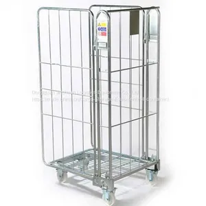 3 Sides Warehouse Supermarket Roll Cages With Wheels thumbnail-1