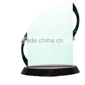 High Quality Mounted On a Wooden Base Glass Trophy for Wooden Base For Trophy JKC-0001 thumbnail-1
