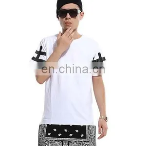 Men's Pure Color Side Zipper Long Stitching T-shirt T-shirt thumbnail-1