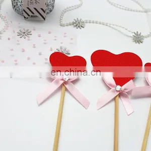 New Design Red Heart With Bow Wedding Birthday Cake Topper thumbnail-6