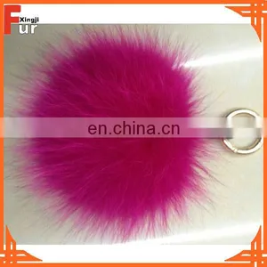 Fox Fur Pom Pom Keychain thumbnail-1