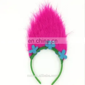 MCH-2387 2017 Trending Products Wholesale Party the Good Lucky Trolls Doll Wig Headband for Kids thumbnail-1
