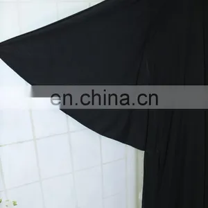 Dubai Black Cotton Butterfly Sleeve Models Abaya thumbnail-3