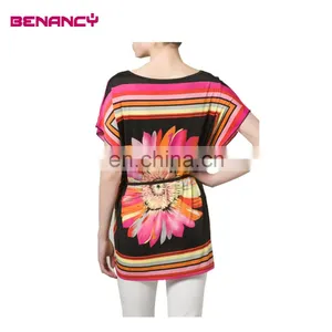 Tie Waist Paisley Multi Color Plus Size Women Ethnic Tunic thumbnail-4