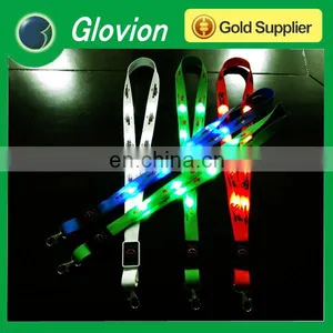 Custom Lanyard With Card Holder for Exhibition Led Flashing Lanyards Ultra-high-bright Led Light Lanyard thumbnail-1