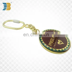 Custom Round Metal Gold Plating Keychain Print With Epoxy thumbnail-2