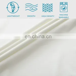 Luxury Famous Brand Microfiber White Super Queen King Size 4 Piece Satin Bedroom Home Bedding Comfort Set thumbnail-4