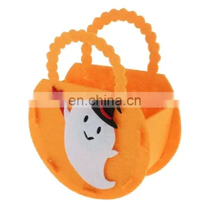 New Customized Printed Felt Trick Treat Tote Bags Halloween Felt Pumpkin Candy Bag thumbnail-2