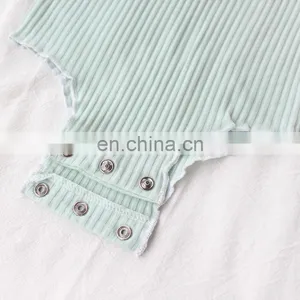 Unisex Infant Baby Romper Thin Ribbed Newborn Baby Bodysuit thumbnail-3