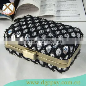 Fashion Pattern Clutch Minaudiere With Hidden Chain Handle thumbnail-1