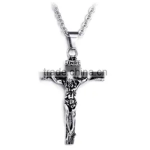 316L Stainless Steel Jesus Cross Men Pendant Necklace Popular Designer Hot Selling thumbnail-1