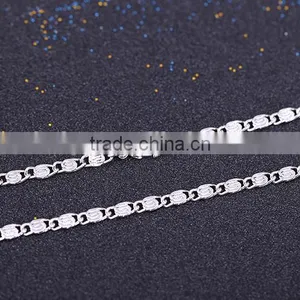 Yiwu Wholesale Fashion Jewelry Rhodium Plated Flat Chain Beautiful Necklace thumbnail-4