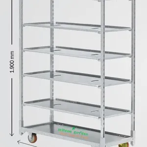 Danish Metal Steel Greenhouse Flower Transport Trolleys Hot DIP Galvanized Plant Shipping Trolley thumbnail-1