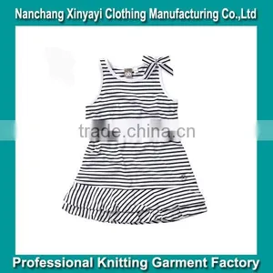 2015 the Latest Design Custom Girl's Classic Stripe Dress Princess Dress Casual China Supplier / Dress Cute Summer Girls' Dress thumbnail-1