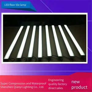 Customized Waterproof Led Long Strip Floor Tile Lights for Outdoor Squares, Embedded U-shaped Stainless Steel Buried Light Strips thumbnail-2