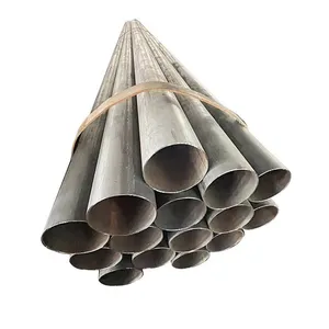 ERW Welded Steel Pipe A53 Ss400 S355jr Carbon Steel Tube China Manufacturer Black Round thumbnail-2