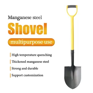 Heavy Duty Manganese Steel Round Point Shovel Garden Shovel for Digging Holes and Soil Cultivation thumbnail-2