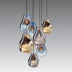Iridescent Soap-Bubble Glass Pendant – 5 Colors Ø23xH29cm, E27 thumbnail-1