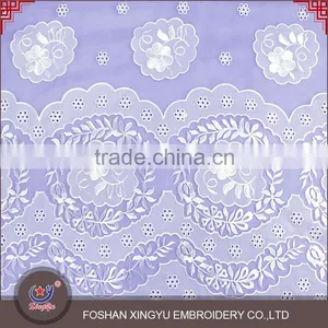 Factory Specializing Made 100%poly Flower Printing Chiffon Flower Laser Embroidery Lace Fabric for Girl Dress thumbnail-1