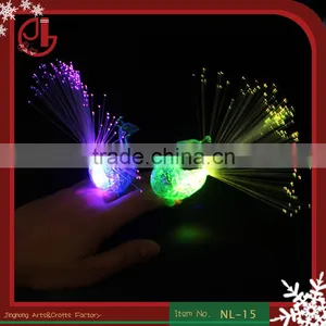 Custom Design Peacock Finger Ring,Led Finger Light, Fiber Optic Light Party Decoration thumbnail-1