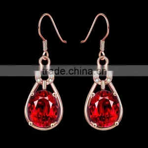 2015 Fashiable New Design Big Red Rhinestone Crystal Earrings thumbnail-3