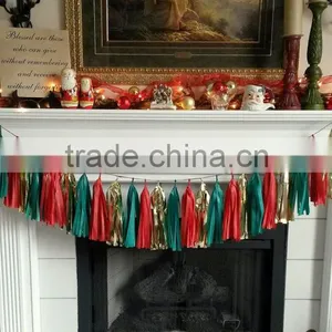 New Years Eve Decoration Handmade TISSUE PAPER TASSEL GARLAND Quality Choice thumbnail-3