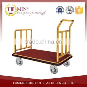 High Quality Gold Plated Platform Luggage Trolley thumbnail-1