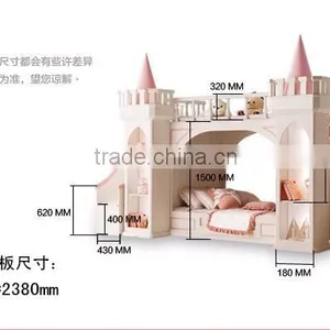 Latest Design Royal Castle Small Princess Bedroom Furniture Kids Bunk Bed for Girl Quality Choice Most Popular thumbnail-6
