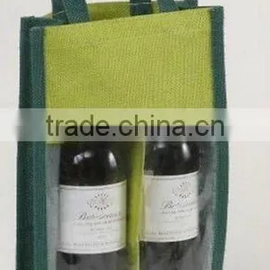 Hot Sale Fashion Promotional Jute Wine Bottle Bag thumbnail-1