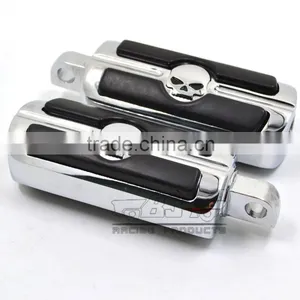 BJ-FP216-051 Chrome Billet Aluminum Foot Pegs Pedal for Serrated Harley Davidson Style thumbnail-2